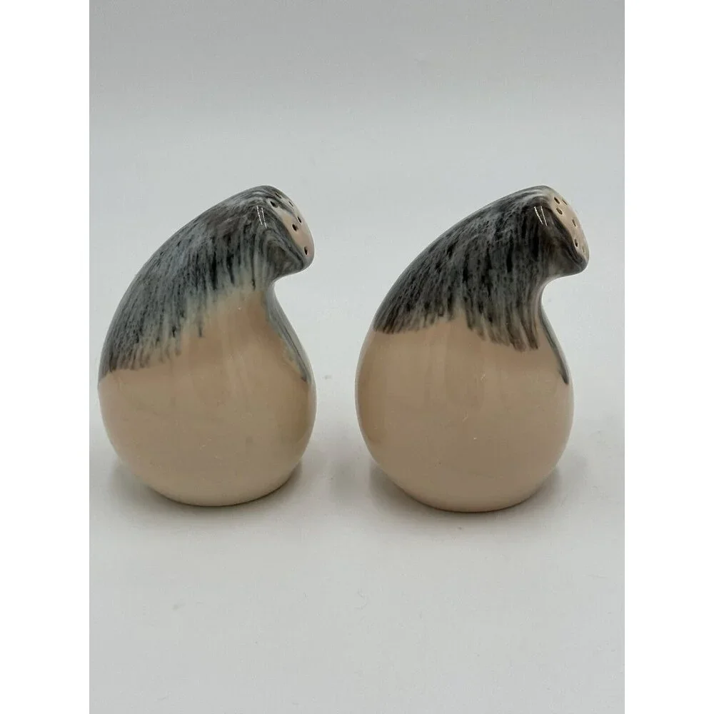 MCM Vernon Ware Salt and Pepper Shakers California‎ Drip Glaze Retro Boho Beige